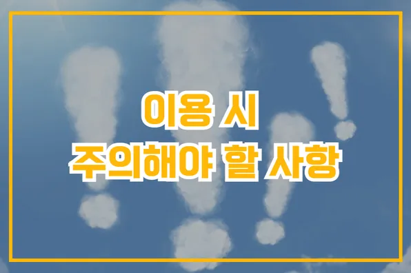 이용 시 주의해야 할 사항